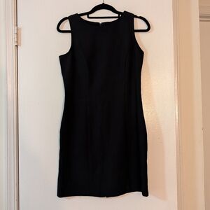 VTG Sleeveless Black Midi Shift Dress Size 9 / 10
